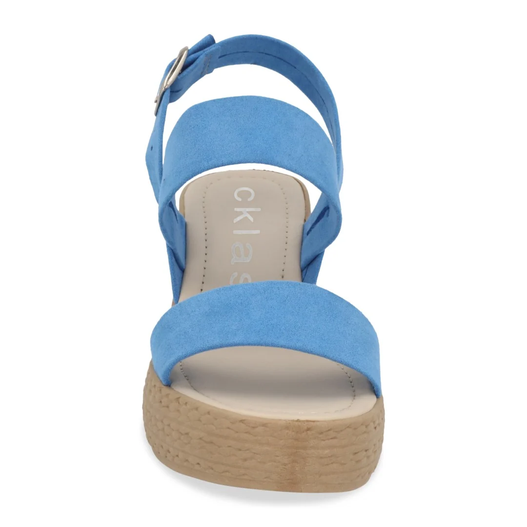 SIX 490 SANDALIAS CORRIDAS BEIGE AZUL Y CORAL 04092 - Image 11