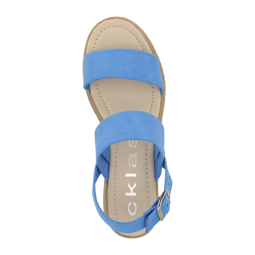 SIX 490 SANDALIAS CORRIDAS BEIGE AZUL Y CORAL 04092 - Image 12