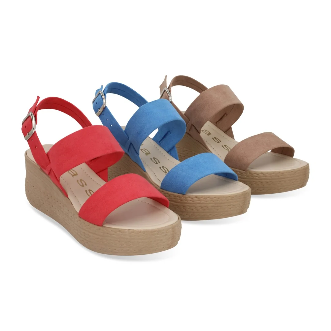 SIX 490 SANDALIAS CORRIDAS BEIGE AZUL Y CORAL 04092 - Image 13