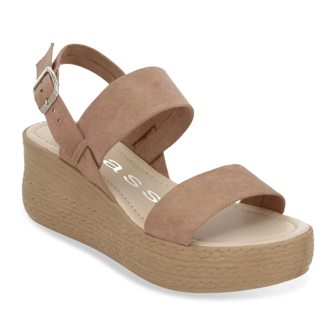 SIX 490 SANDALIAS CORRIDAS BEIGE AZUL Y CORAL 04092 - Image 2