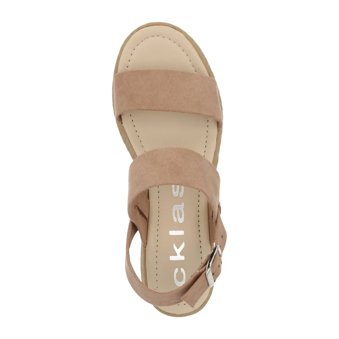 SIX 490 SANDALIAS CORRIDAS BEIGE AZUL Y CORAL 04092 - Image 6