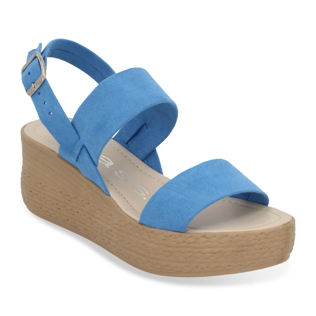 SIX 490 SANDALIAS CORRIDAS BEIGE AZUL Y CORAL 04092 - Image 8