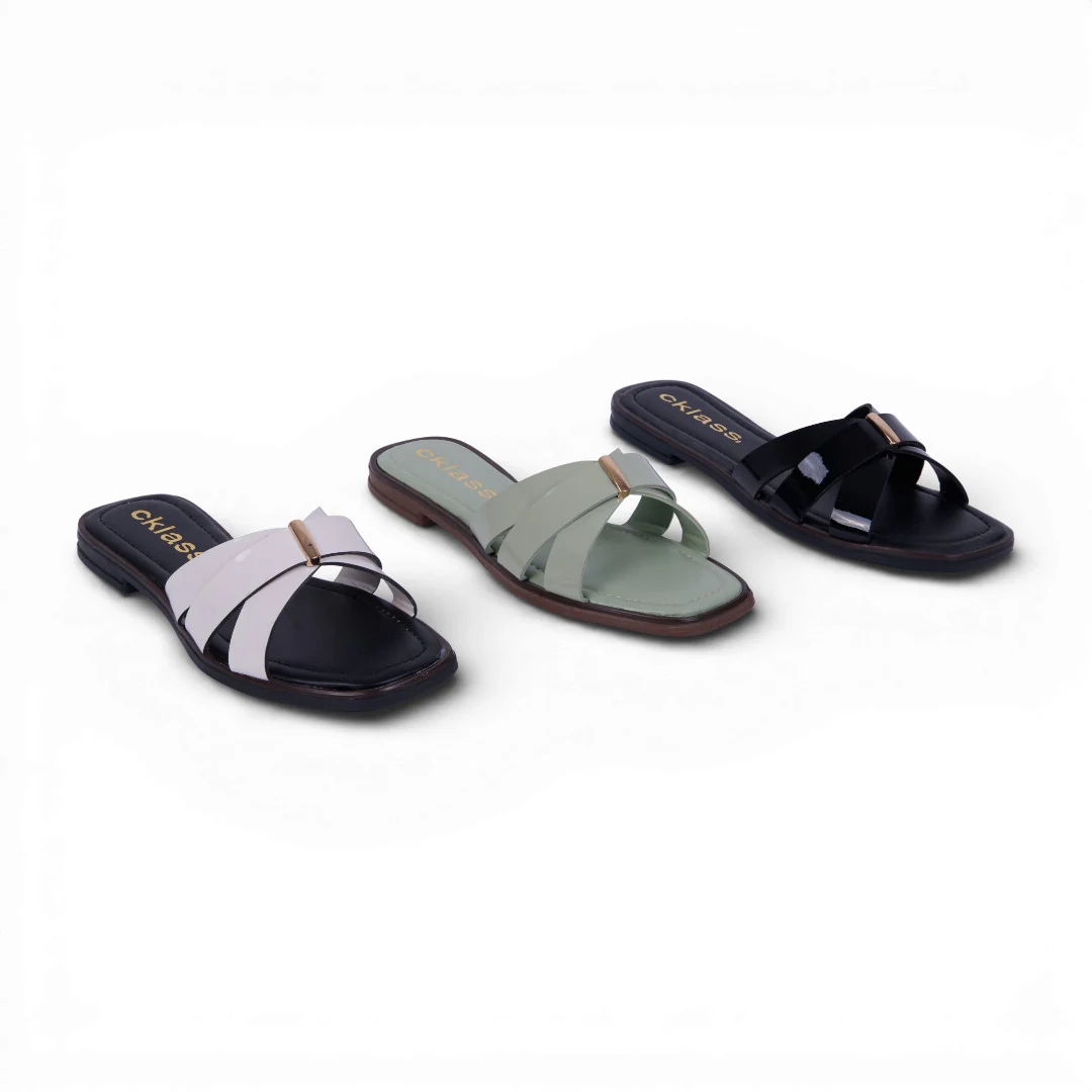 SIX 505 SANDALIAS CASUALES NEGRO, VERDE Y HUESO
