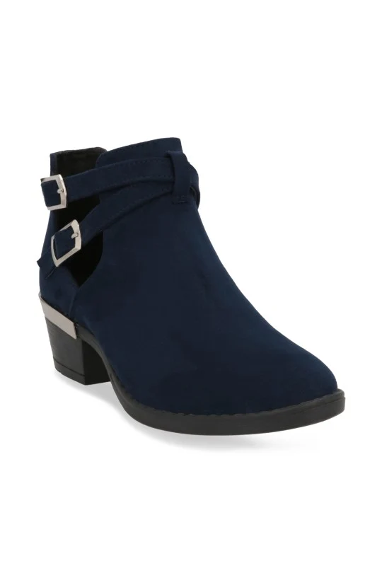 SIX DE BOTIN AZUL MIEL Y NEGRO CON HEBILLAS 76117