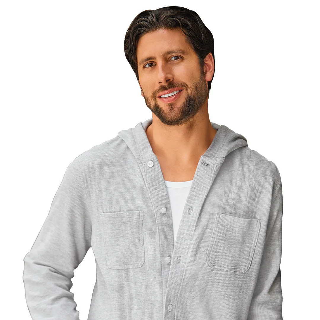 SUDADERA GRIS TIPO CAMISA CABALLERO 37194