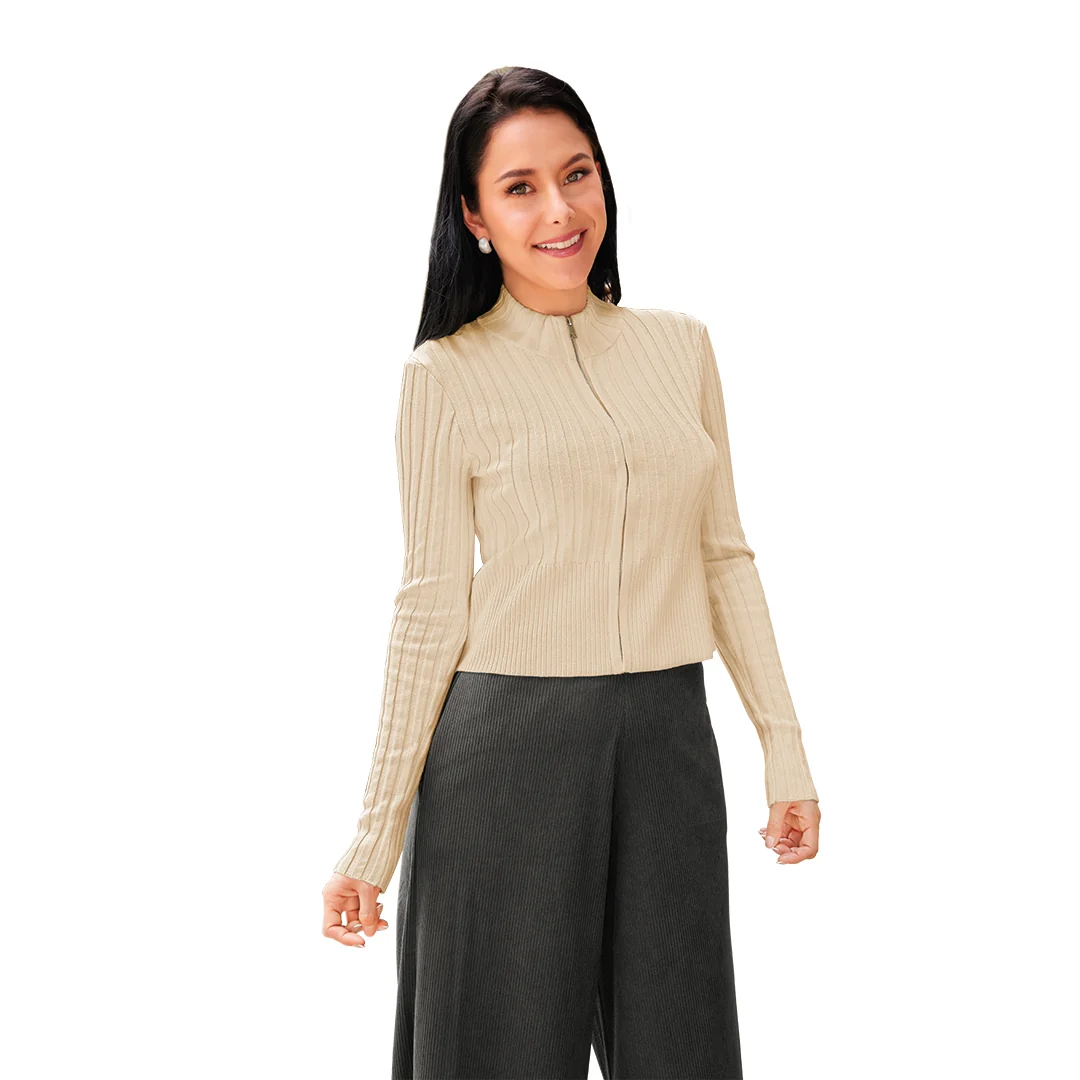 SUÉTER BEIGE DE RIB 90956