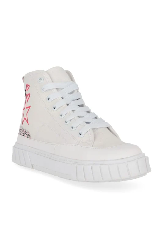 TENIS ABOTINADO BLANCO CON BORDADO 46775