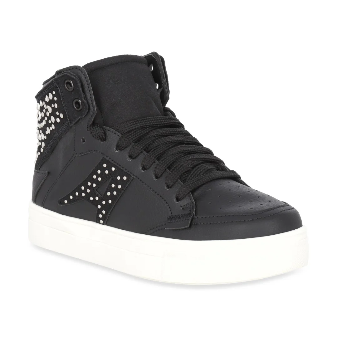 TENIS ABOTINADO DE PISO NEGRO CON REMACHES 43402