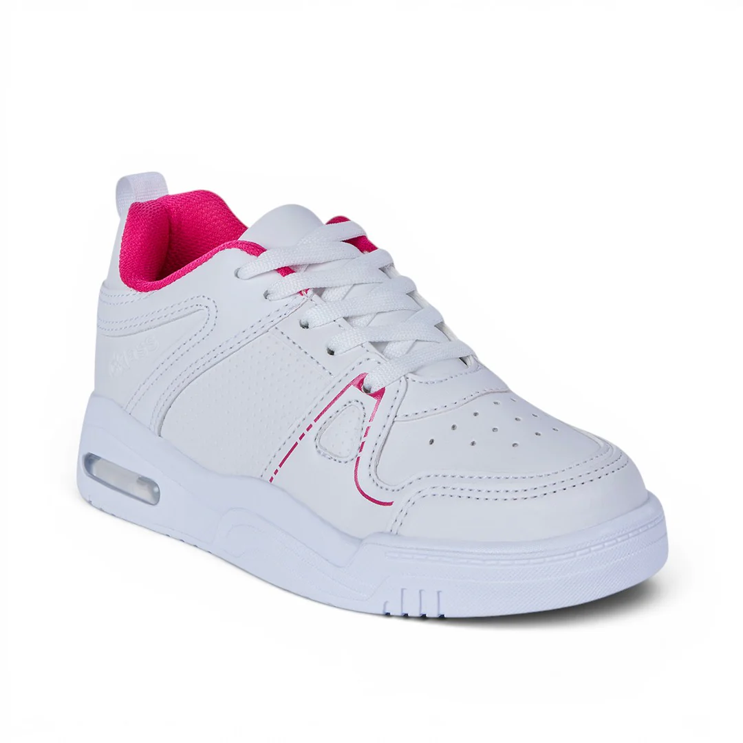 TENIS CASUAL AGUJETAS DETALLE ROSA BLANCO 03942