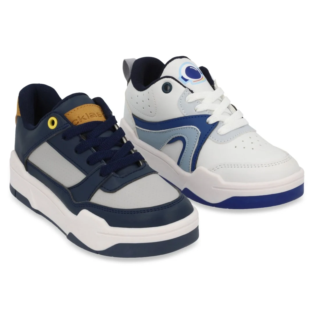 TENIS CASUAL BLANCO Y MARINO CON ADORNO DUO 717 - Image 7