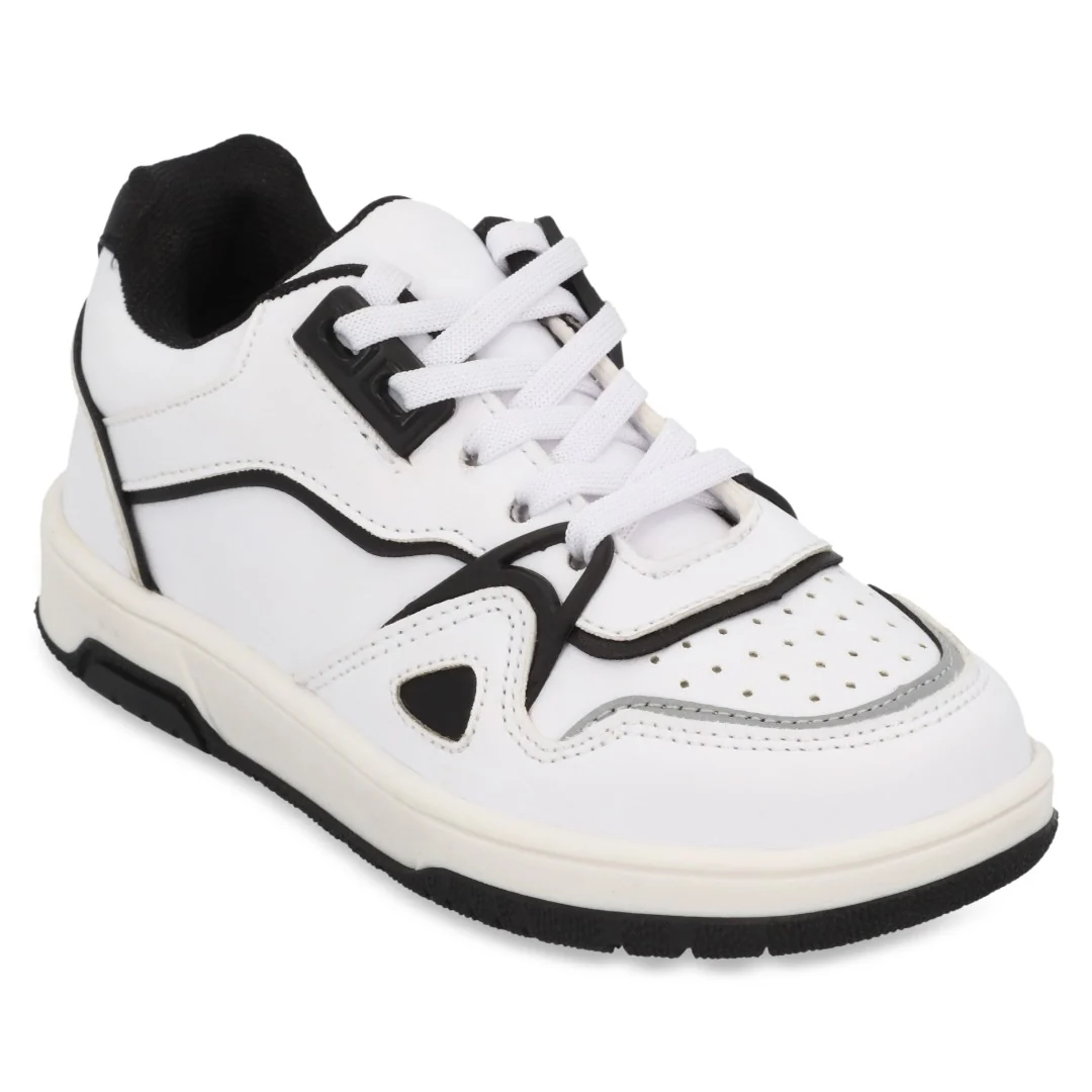 TENIS CASUAL BLANCO Y NEGRO CON ADORNO DUO 718 - Image 2