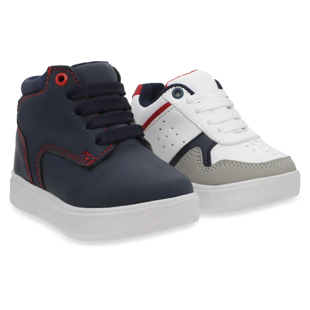TENIS CASUAL BLANCO Y TENIS ABOTINADO MARINO DUO 711 - Image 7