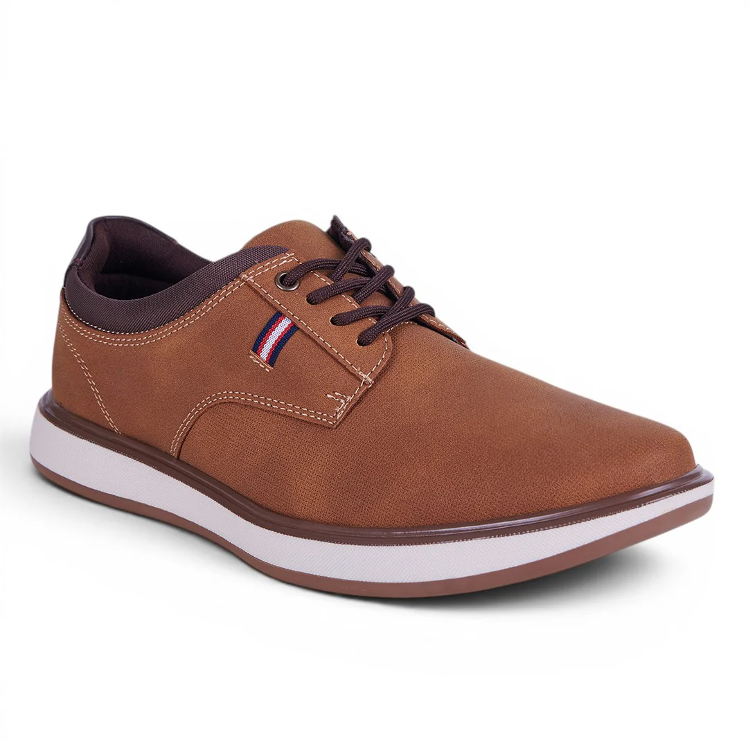 TENIS CASUAL LISO CON DETALLE LATERAL MIEL 17938