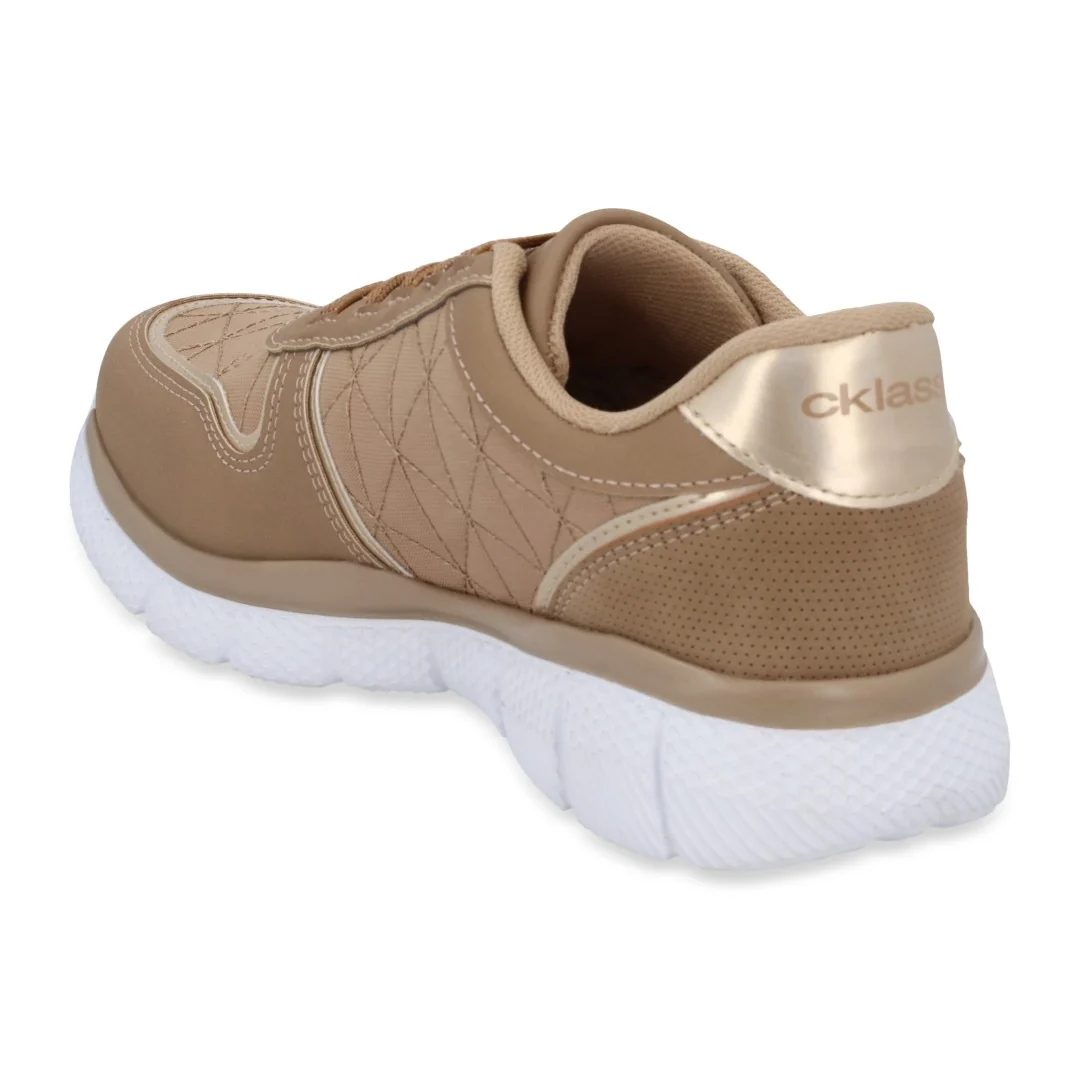 TENIS DE PISO BEIGE CON CINTAS ELÁSTICAS 70984 - Image 4