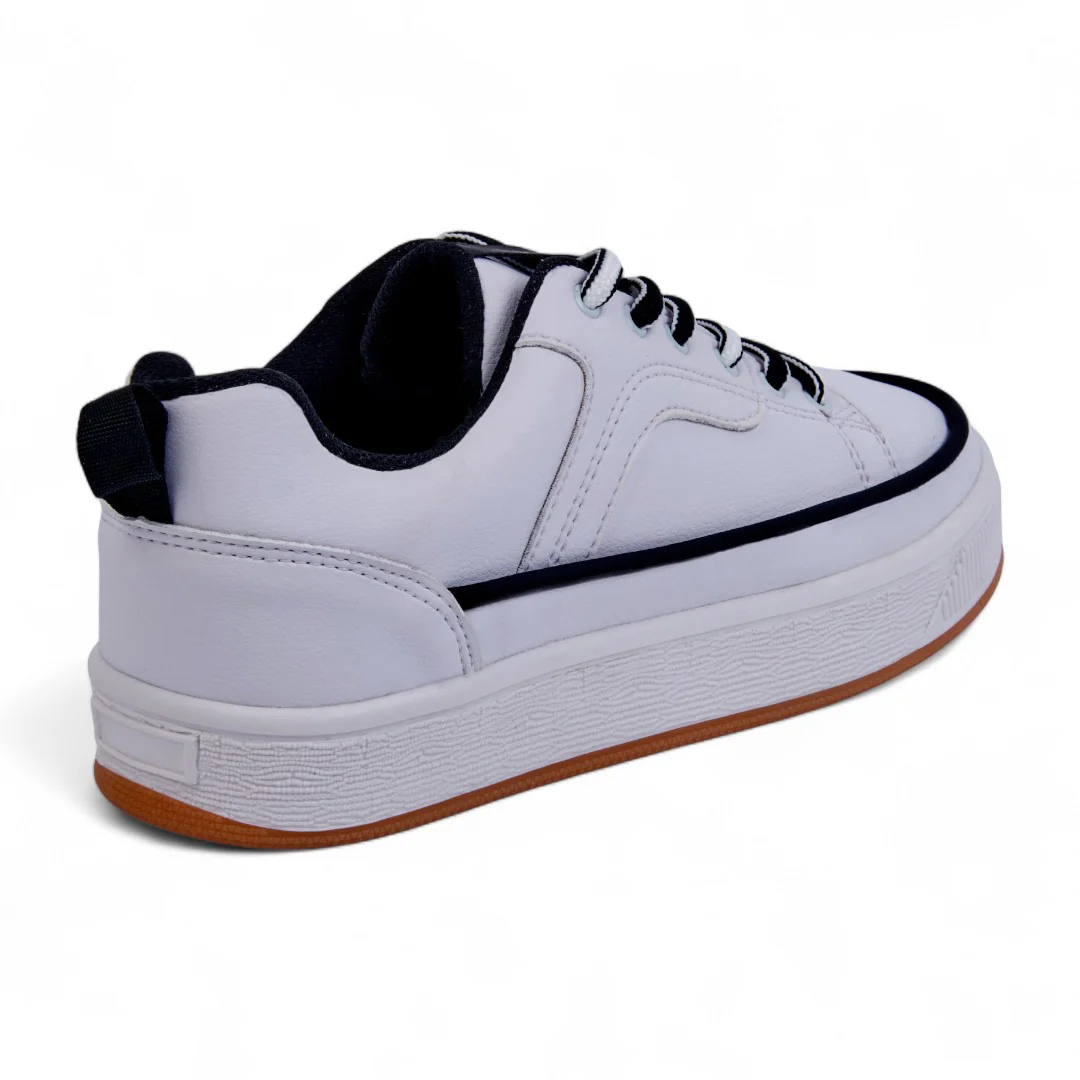 TENIS DE PISO BLANCO CON PESPUNTE DECORATIVO 28701 - Image 3