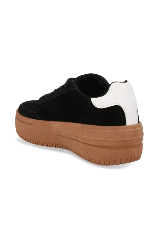 TENIS DE PISO CAFÉ Y NEGRO CON CINTAS 53984 / DÚO590 - Image 3