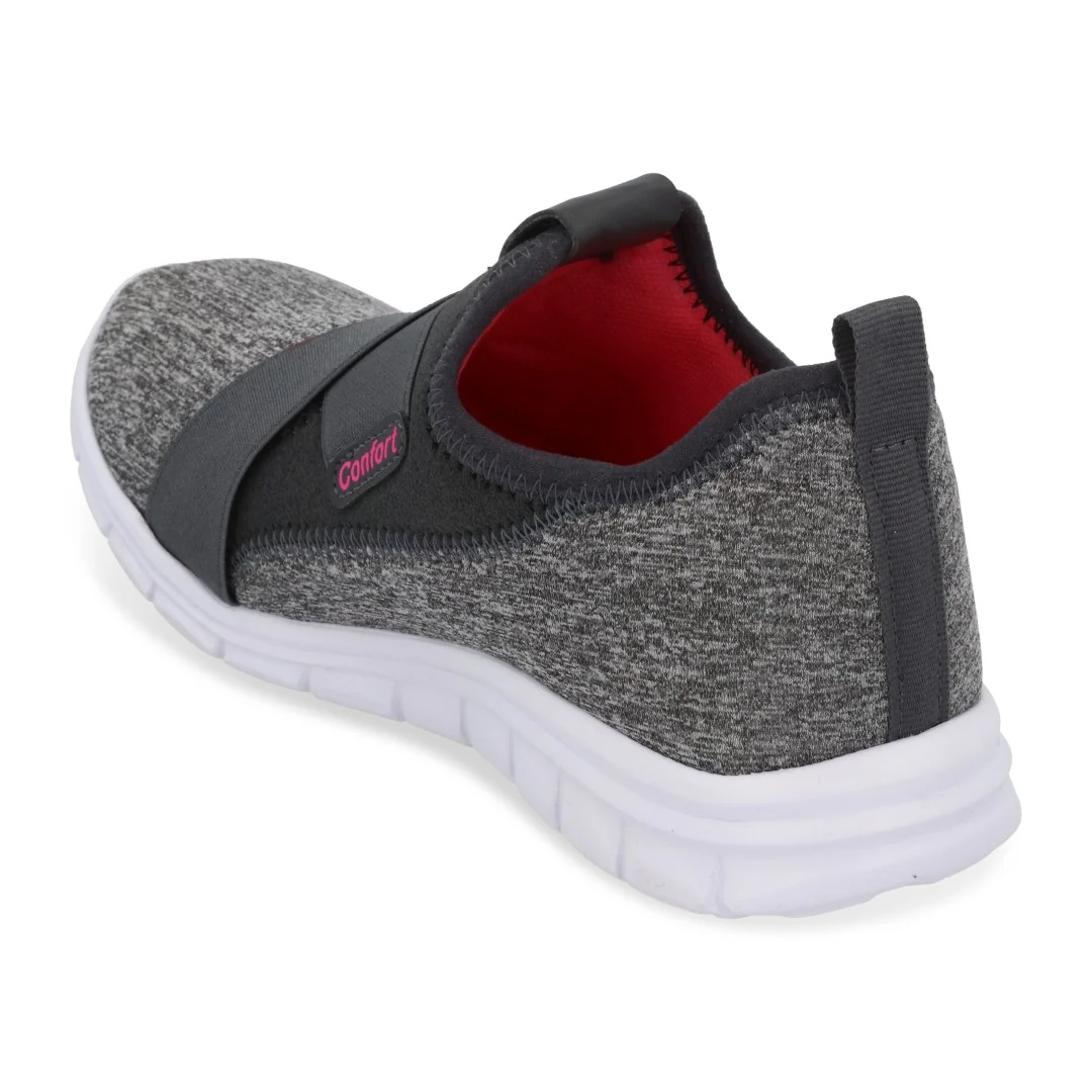 TENIS DE PISO MUJER GRIS CON ELÁSTICOS 59537 - Image 3