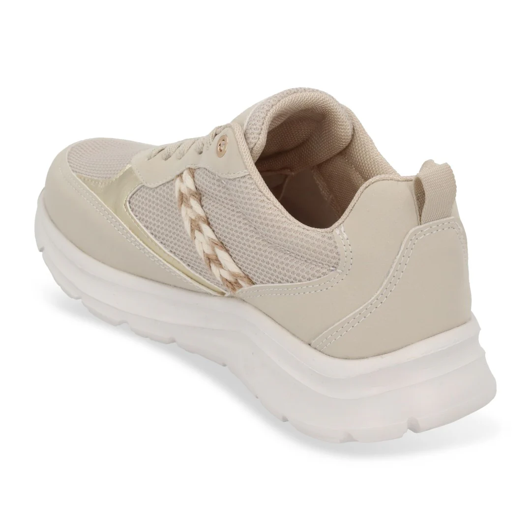 TENIS DE PISO MUJER IVORY CON TRENZA DE YUTE 02266 - Image 3