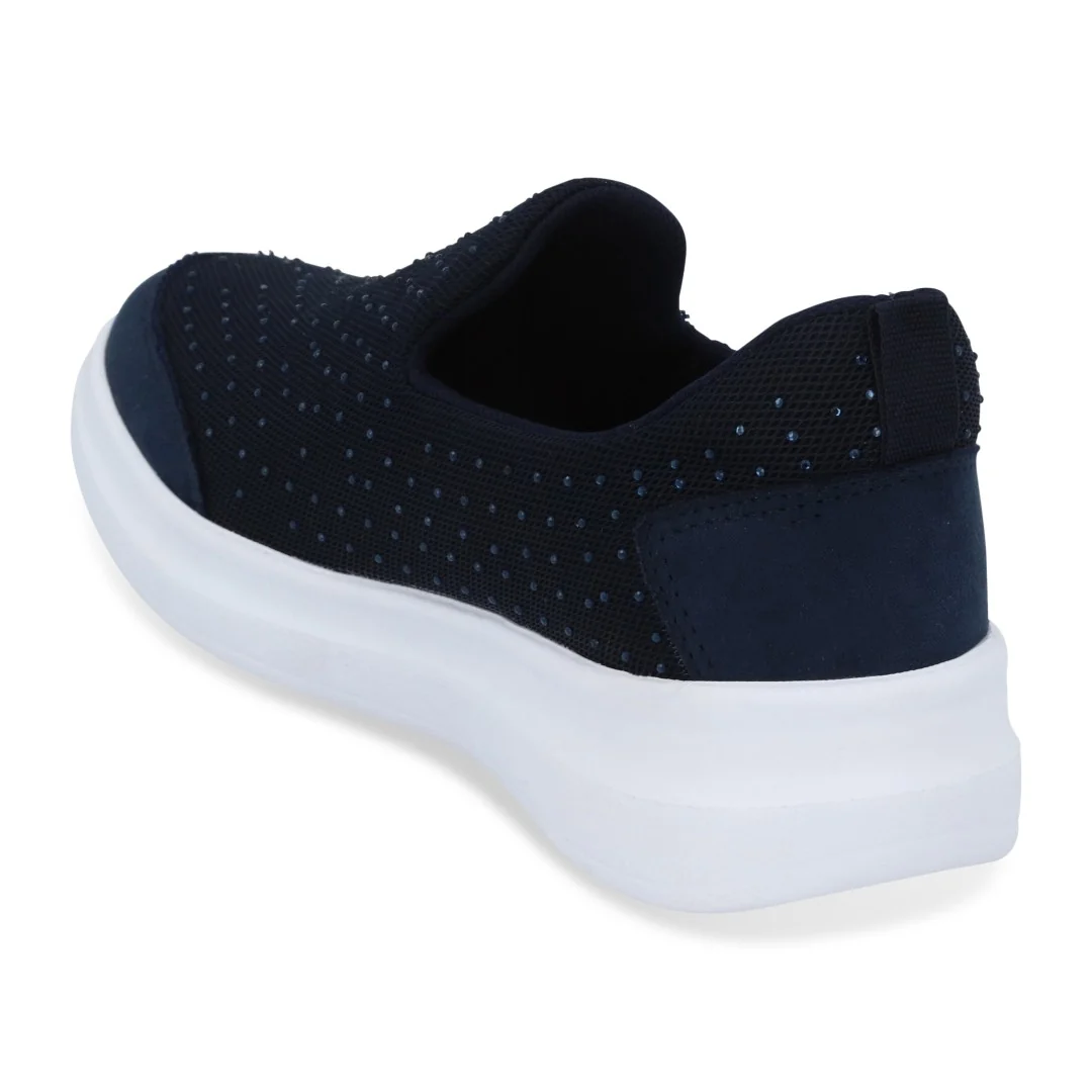 TENIS DE PISO MUJER MARINO CON DETALLES DE BRILLO - Image 3