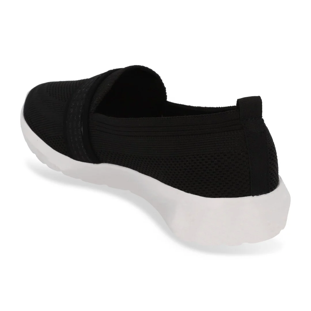 TENIS DE PISO MUJER NEGRO CON ANTIFAZ DE BRILLOS 03198 - Image 3
