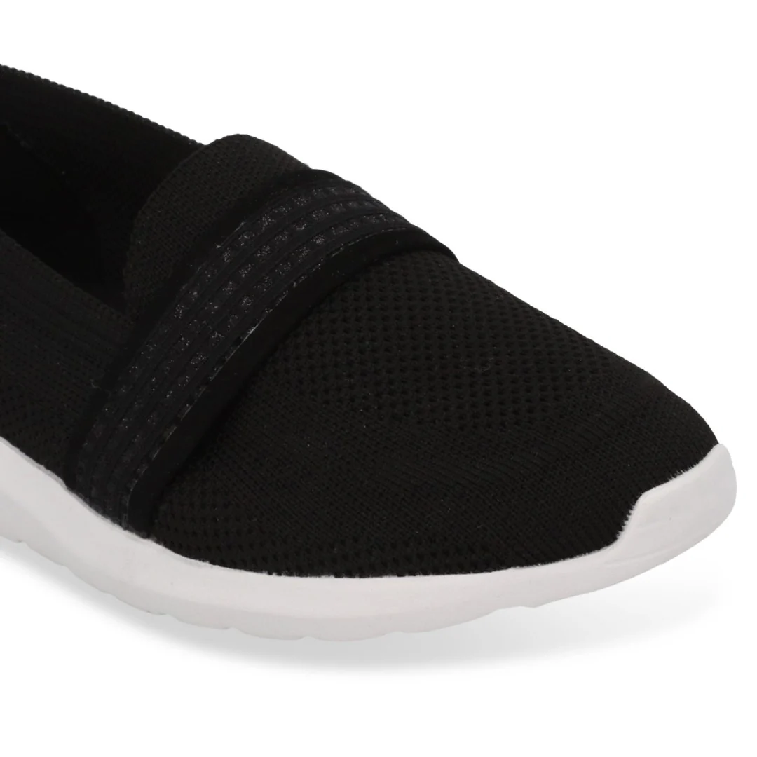 TENIS DE PISO MUJER NEGRO CON ANTIFAZ DE BRILLOS 03198 - Image 6