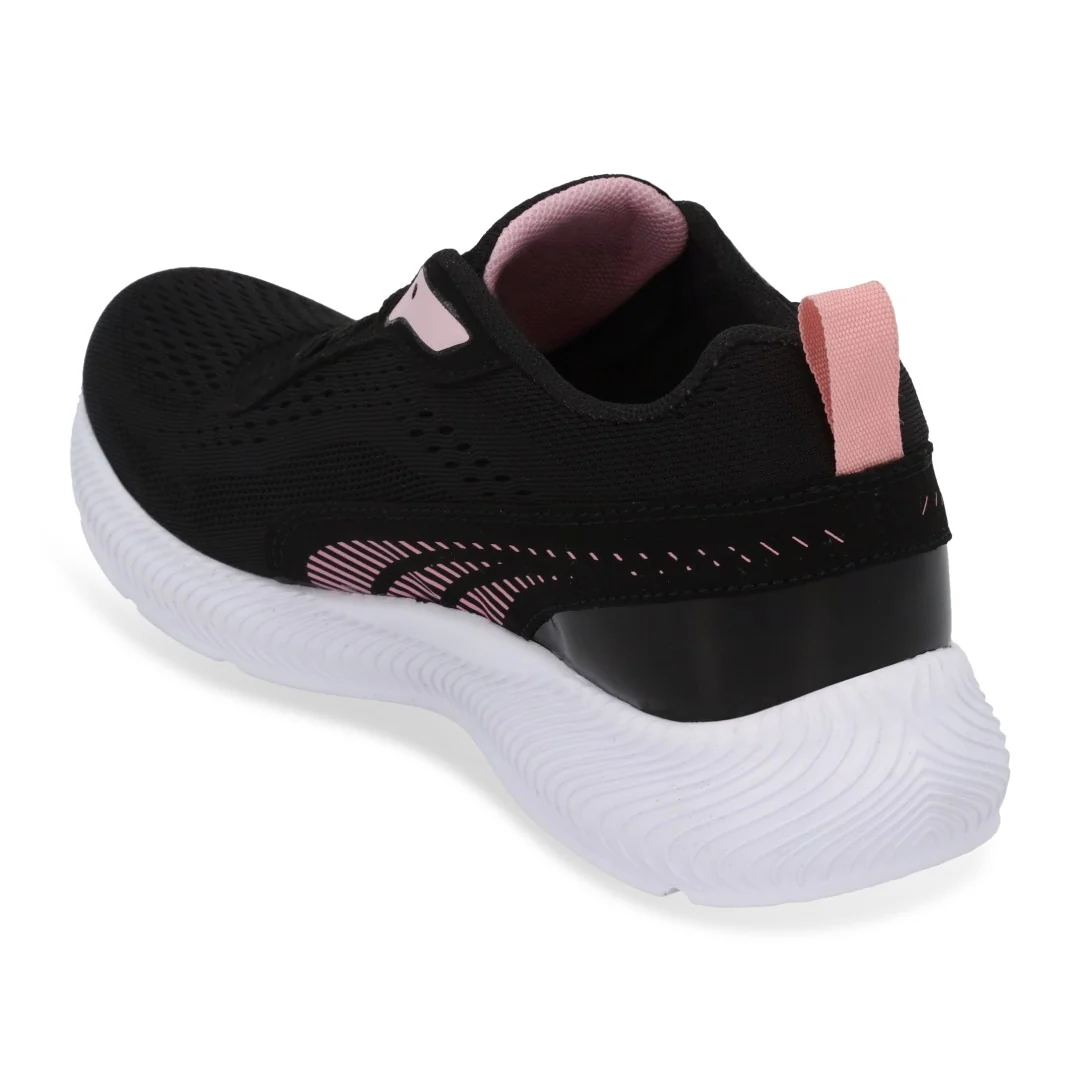 TENIS DE PISO MUJER NEGRO CON CINTAS 03267 - Image 3