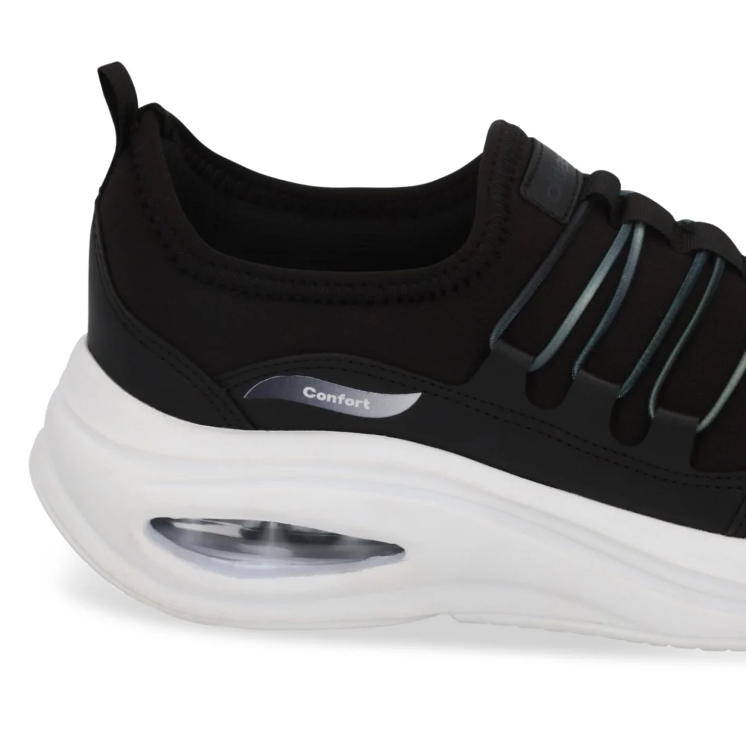 TENIS DE PISO MUJER NEGRO CON SUELA DE BURBUJA 03704 - Image 6