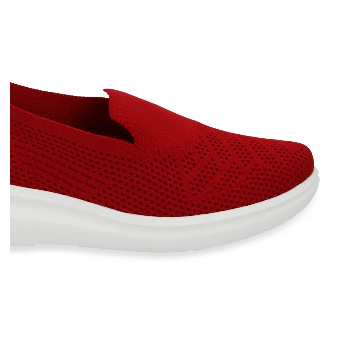 TENIS DE PISO ROJO TEXTIL TEJIDO 03917 - Image 2