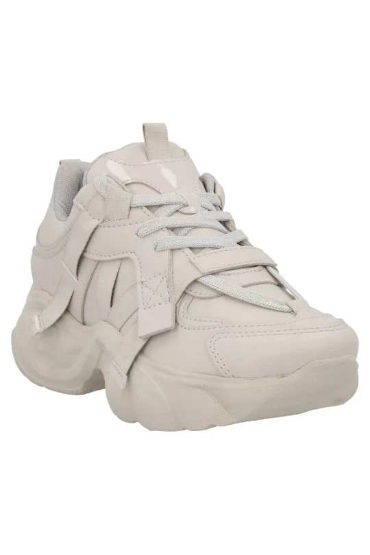 TENIS DE PLATAFORMA GRIS CON CINTAS 32840 - Image 6