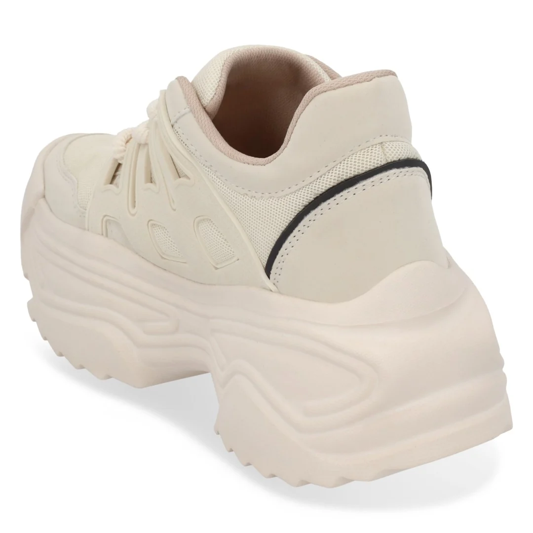 TENIS DE PLATAFORMA HUESO CON AGUJETAS 56222 - Image 3