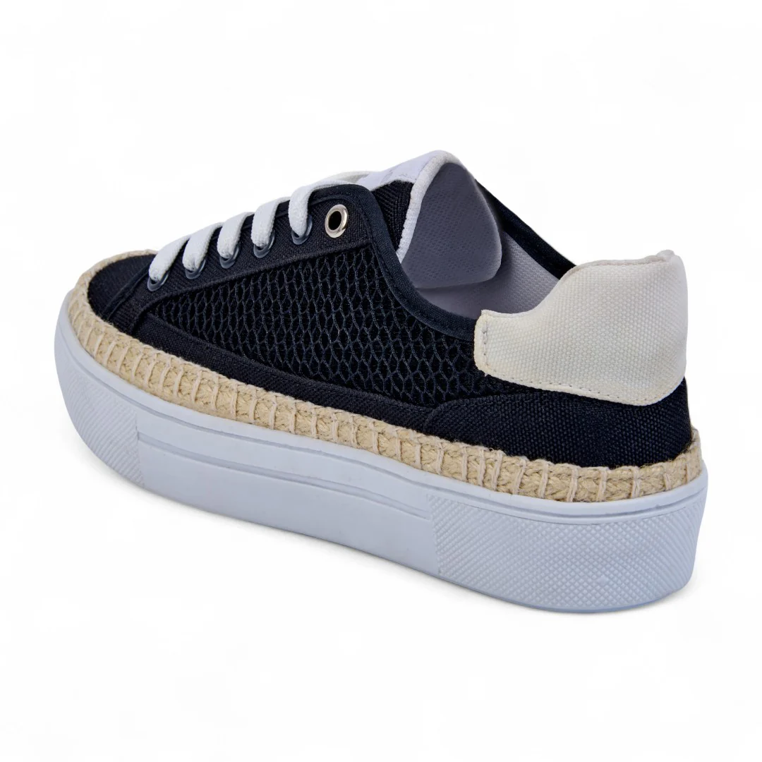 TENIS DE PLATAFORMA HUESO CON CINTAS 46785 - Image 3