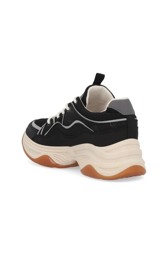 TENIS DE PLATAFORMA NEGRO CON CINTAS 20751 - Image 3