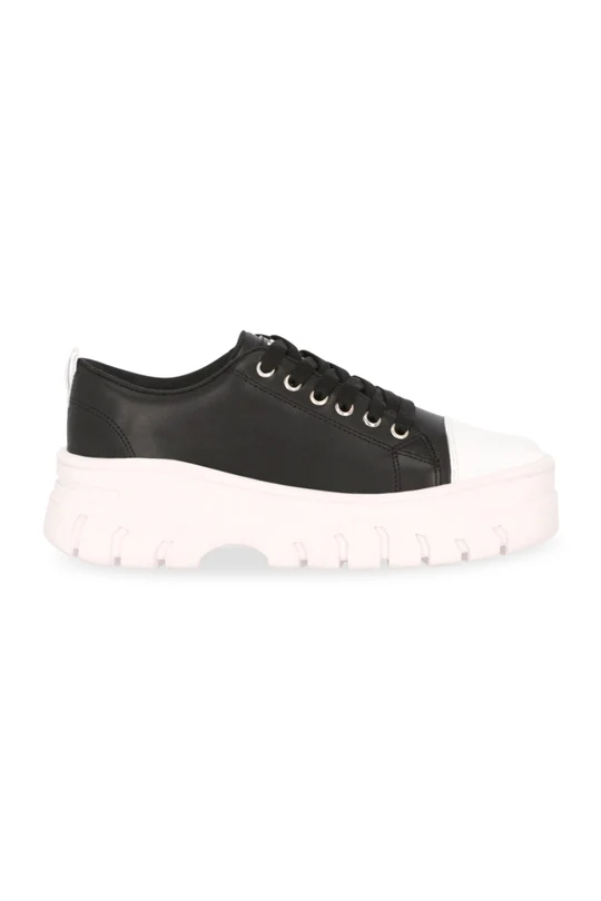 Tenis de plataforma negro con puntera 02214 - Image 3