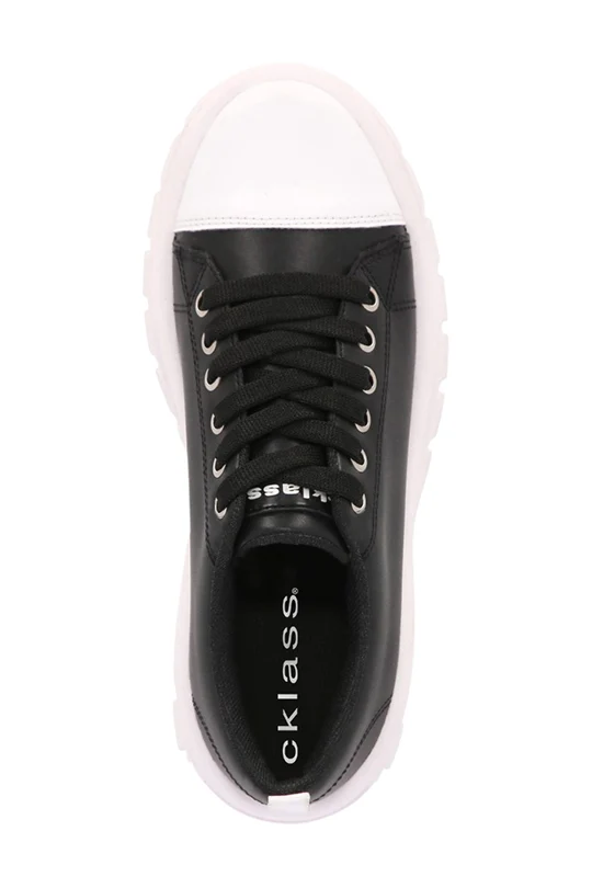 Tenis de plataforma negro con puntera 02214 - Image 4