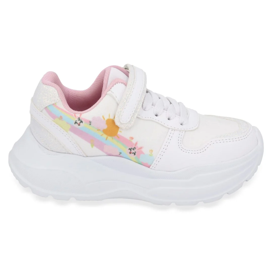 TENIS DEPORTIVO BLANCO Y MULTICOLOR CON ADORNO DUO 688 - Image 3
