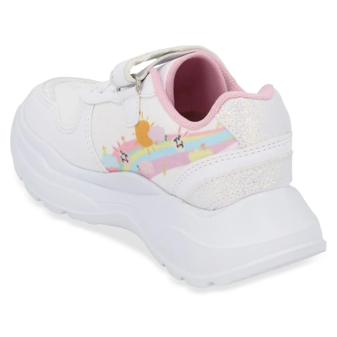 TENIS DEPORTIVO BLANCO Y MULTICOLOR CON ADORNO DUO 688 - Image 4