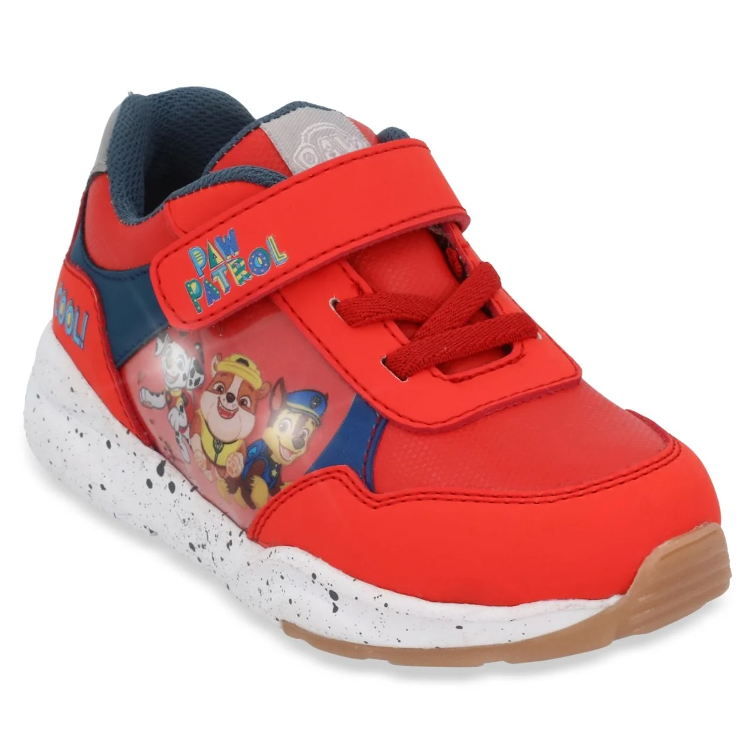 TENIS DEPORTIVO ROJO CON LUCES DE PAW PATROL 09747