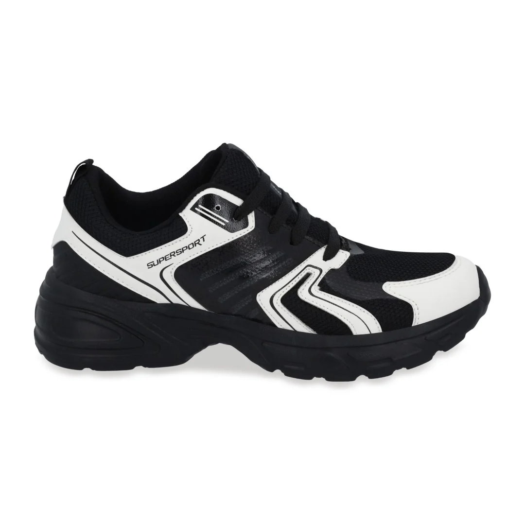 TENIS SUPERSPORT DE DAMA EN COLOR BLANCO/NEGRO 68353 - Image 2