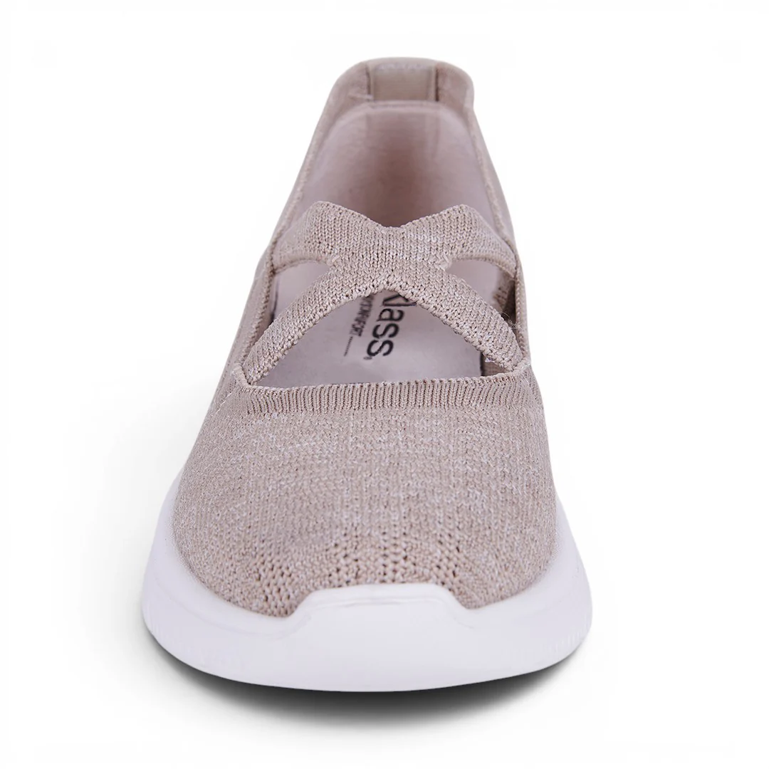 TENIS TEXTIL CON ELÁSTICOS BEIGE 03954 - Image 3
