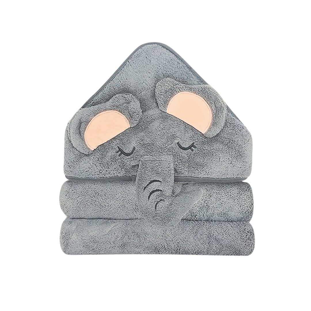 TOALLA PARA BEBÉ CON CAPUCHA GRIS 81558 - Image 2