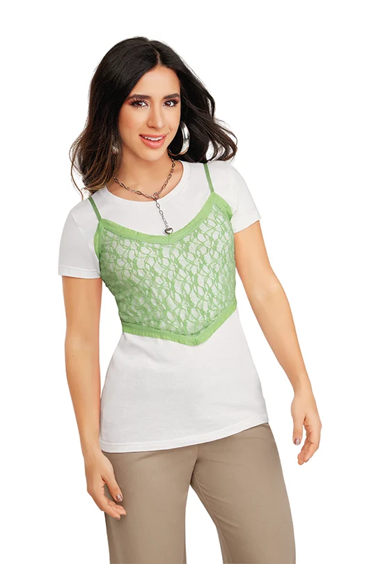 TOP VERDE DE ENCAJE 82136