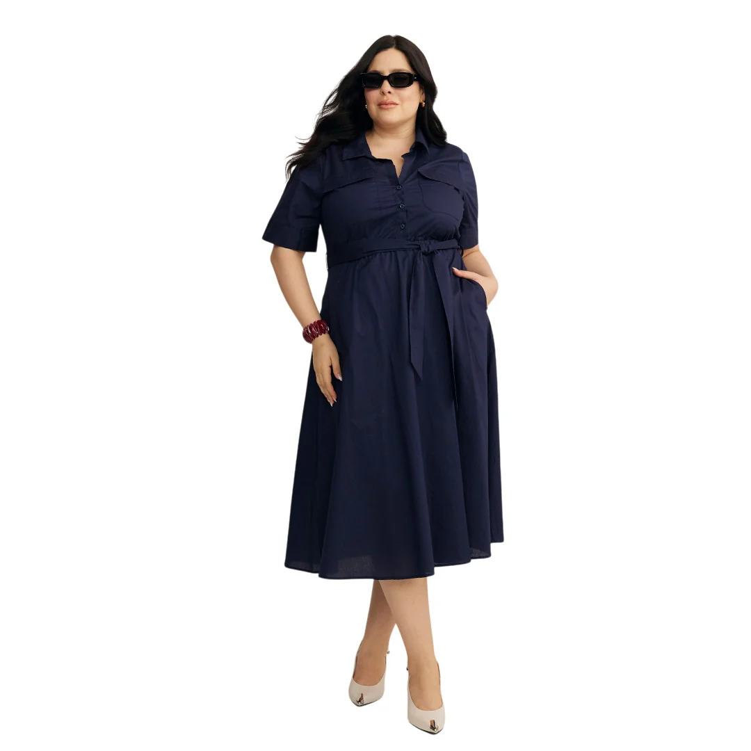 VESTIDO CAMISERO CON LAZO MARINO 93728 - Image 2