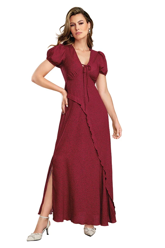 VESTIDO MULTICOLOR DE LUNARES CON ESCOTE "V" 51377