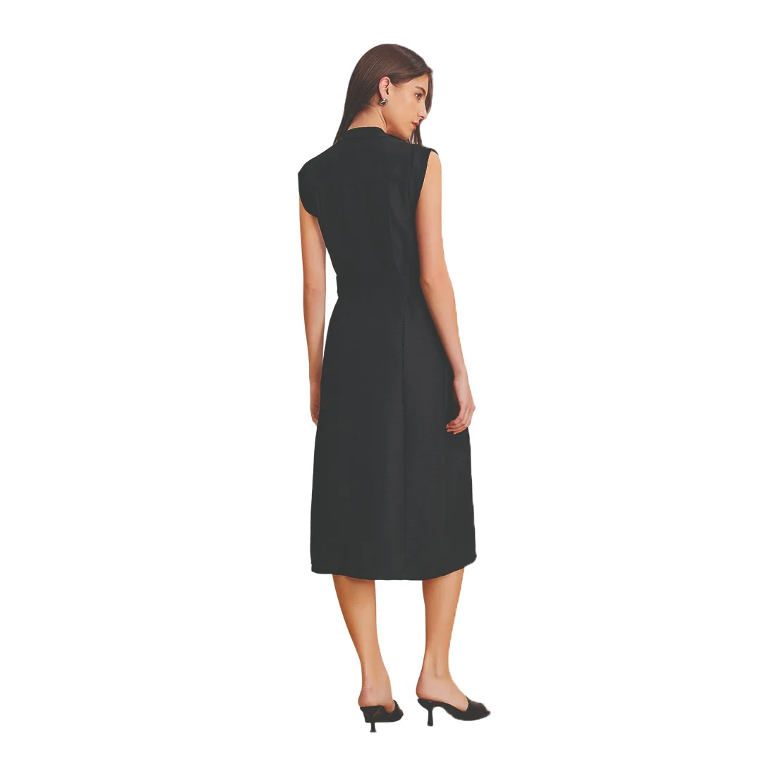 VESTIDO NEGRO CON HERRAJES EN CINTURA 39188 - Image 2