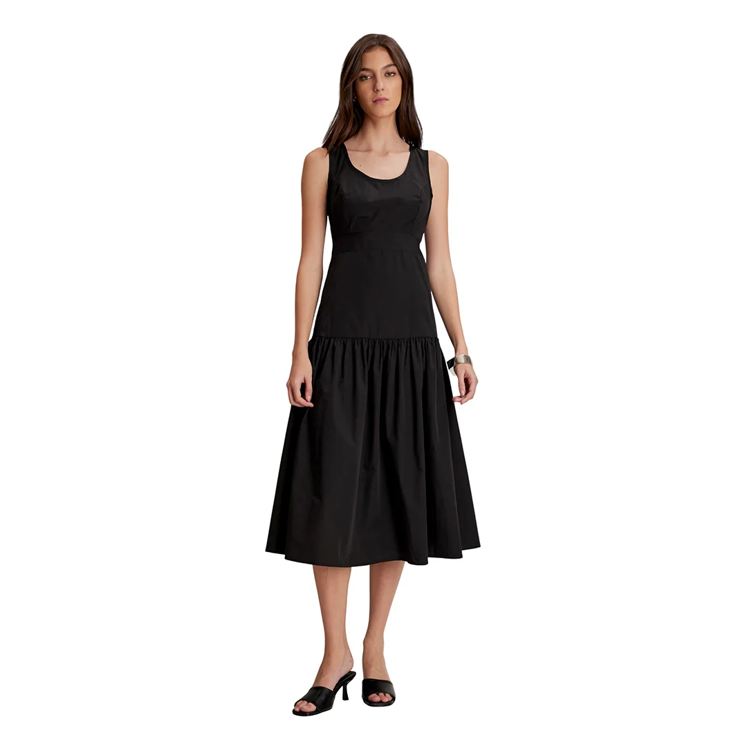 VESTIDO NEGRO CORTE A LA CADERA 97880