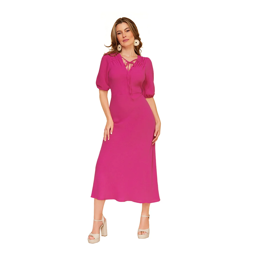 VESTIDO ROSA CON LAZO 51378
