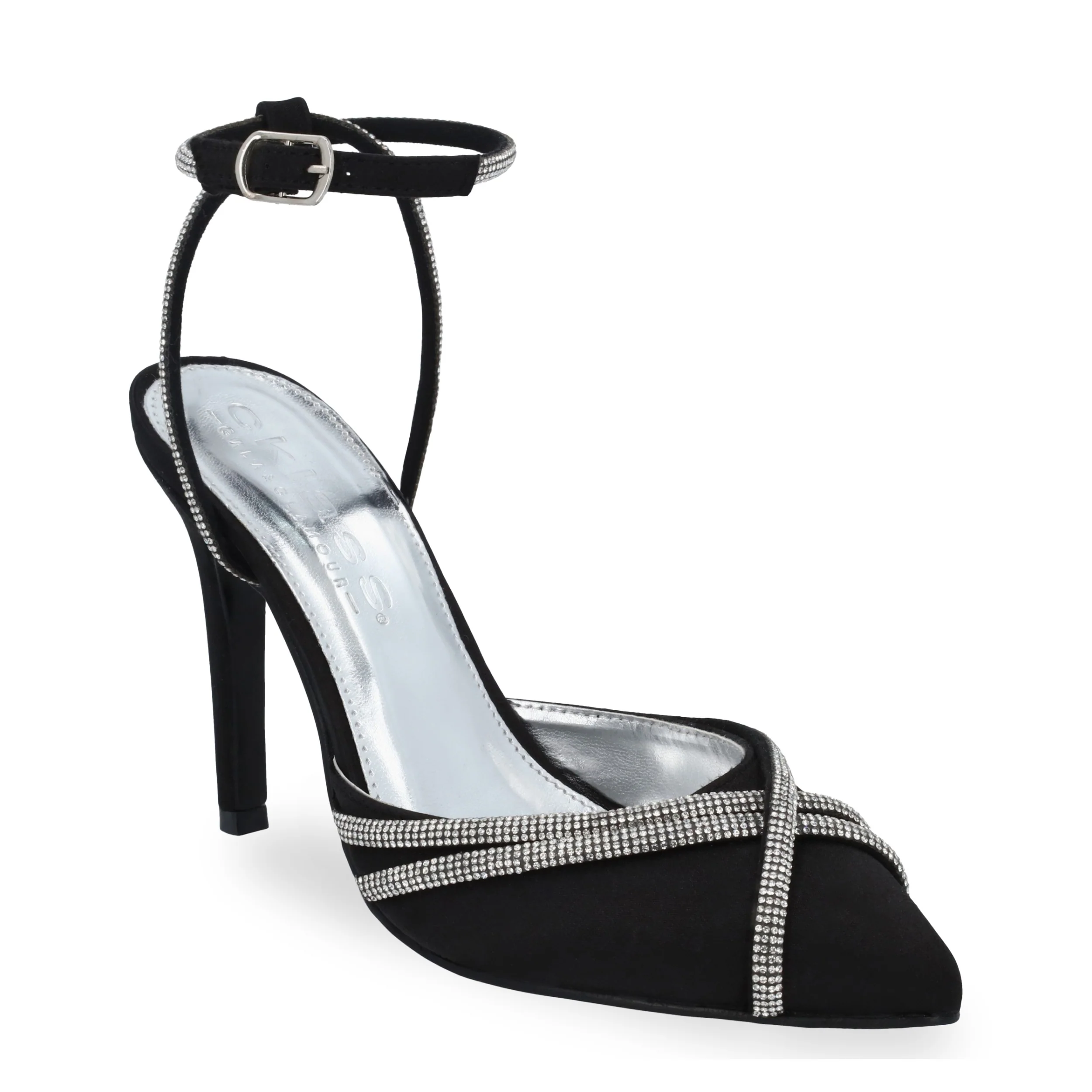ZAPATILLA DE TACÓN 10CM MUJER NEGRO CON BRILLOS 32421