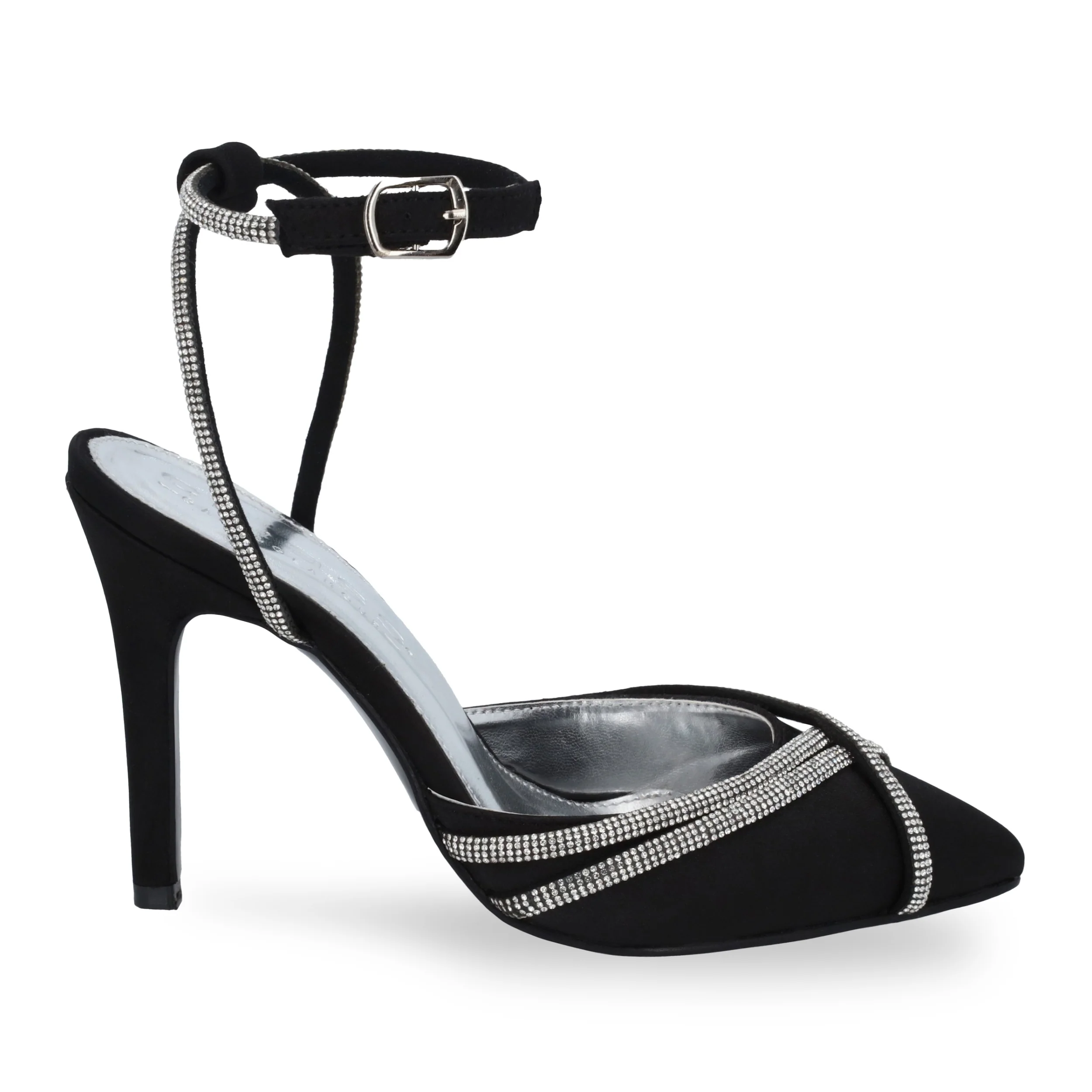 ZAPATILLA DE TACÓN 10CM MUJER NEGRO CON BRILLOS 32421 - Image 2