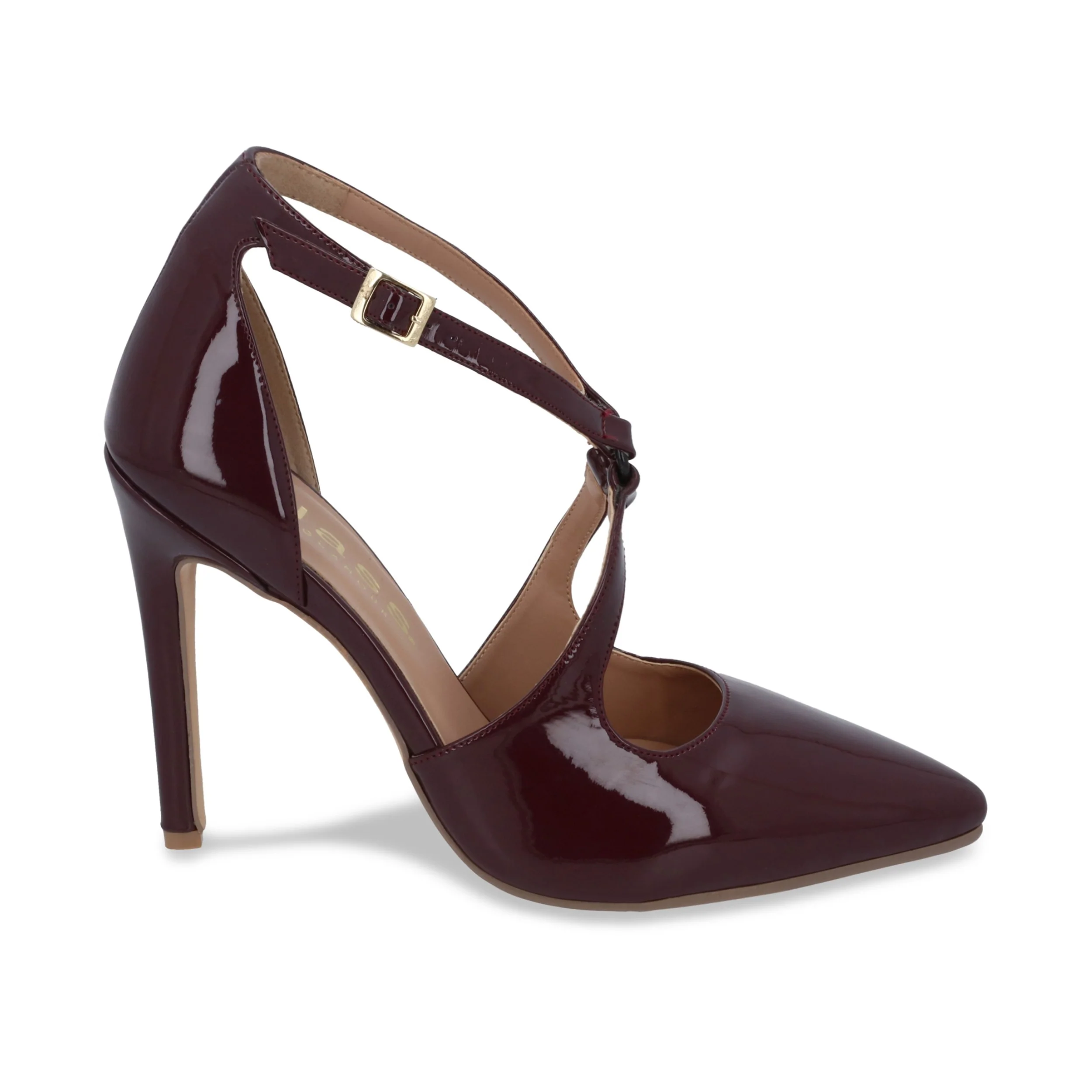 ZAPATILLA DE TACÓN 10CM MUJER TINTO CON HEBILLA 04743 - Image 2