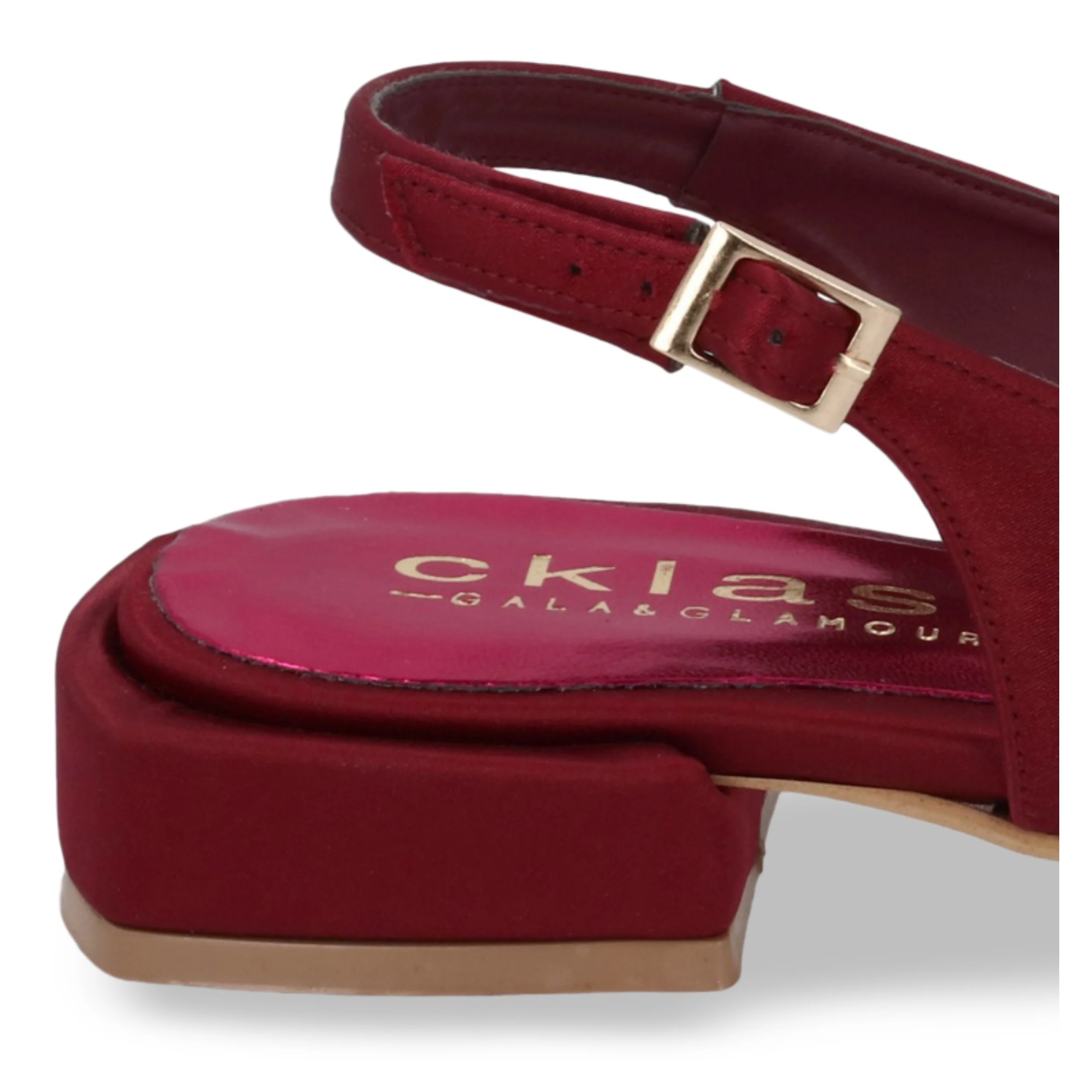 ZAPATILLA DE TACÓN 2CM MUJER TINTO CON PEDRERÍA 06068 - Image 6
